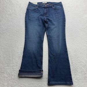 Wrangler Retro Mae Mid Rise Bootcut Flannel Lined Jeans Dark Wash 32x30 NEW